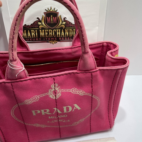 Prada Canapa  bag in Pink with strap, preloved. - Picture 9 of 9